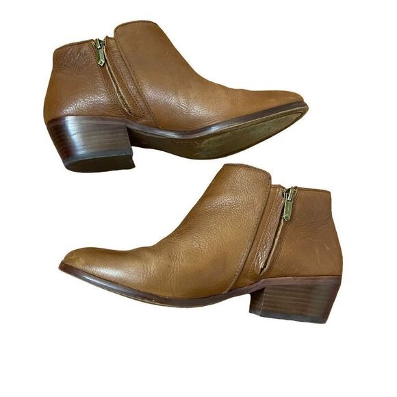 Sam Edelman Brown Leather Petty Ankle Booties Size 8.5 - Picture 2 of 6